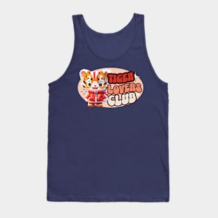 Cute Tiger personified with red jacket Kids Tank Top